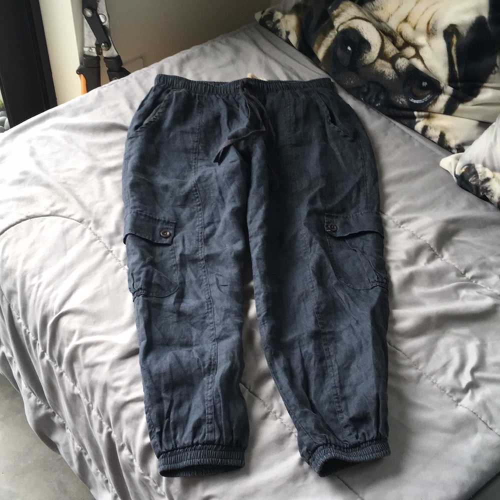 Capri Cargo pants w drawstring + elastic waistband - Picture 7 of 8
